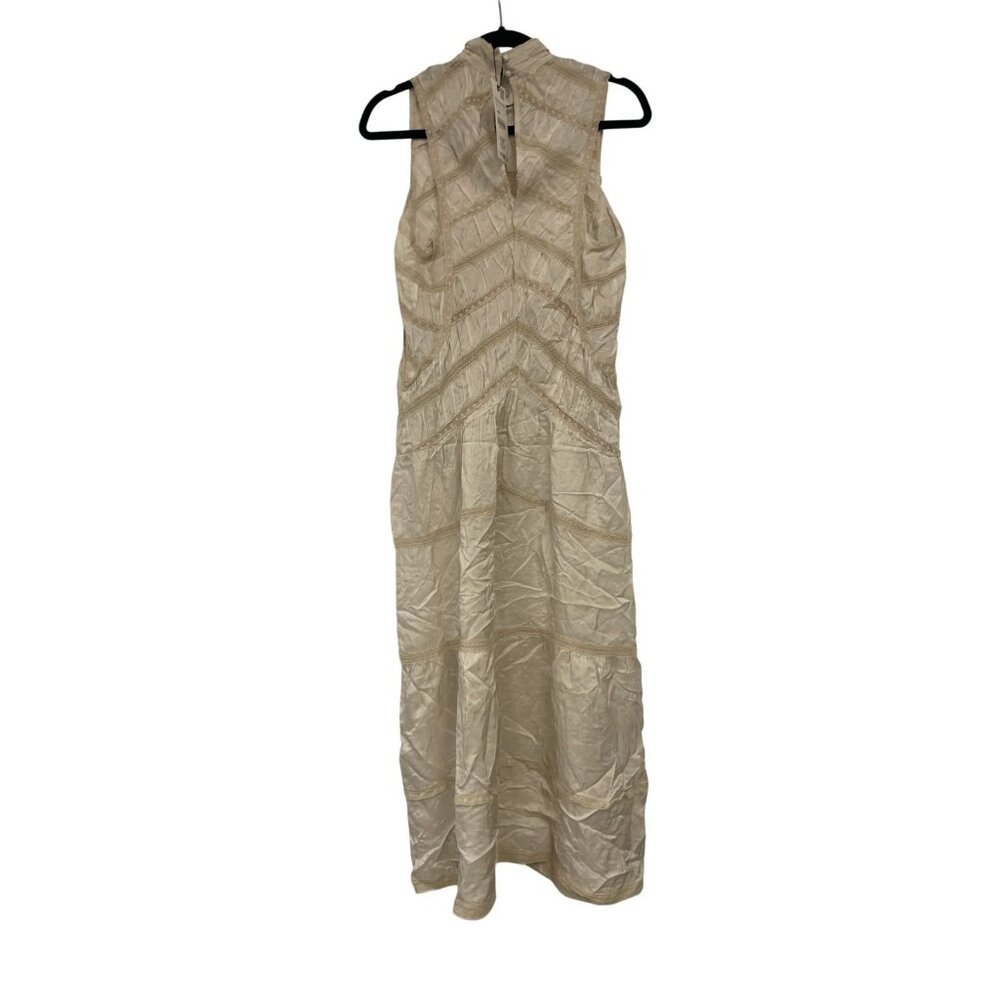 Zara ZW collection Womens Maxi Dress S Pink Lace Halter Crochet 6895/261 NWT - Picture 5 of 16
